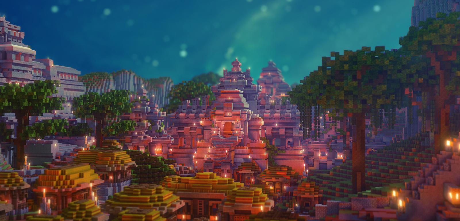Minecraft Jungle Animals Aztect Temple Village Render