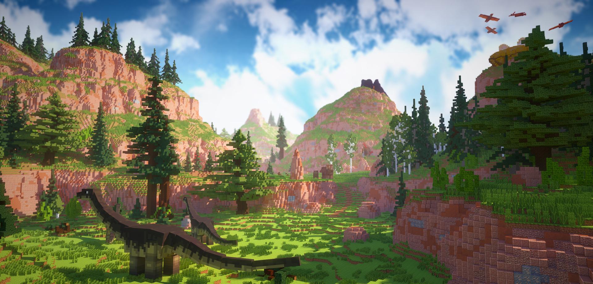 Minecraft Dinos Render Terrain Landscape