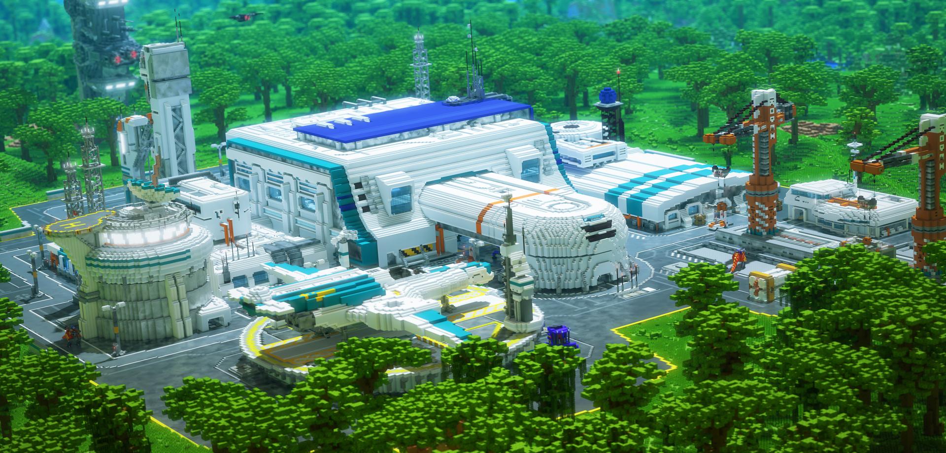 Minecraft Mech Suits Sci Fi Base In Jungle Exterior