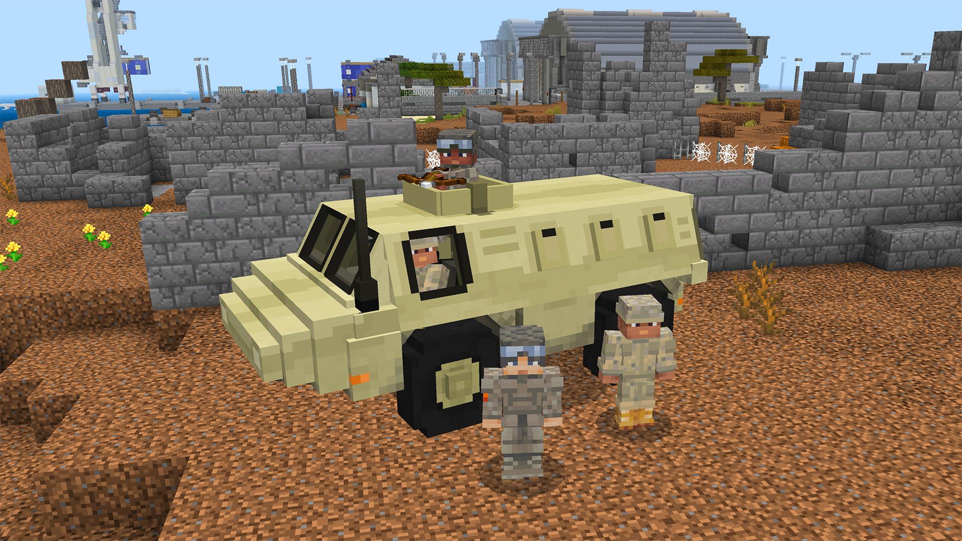 Minecraft Military Base Screenshot Armored Transport Soldiers
