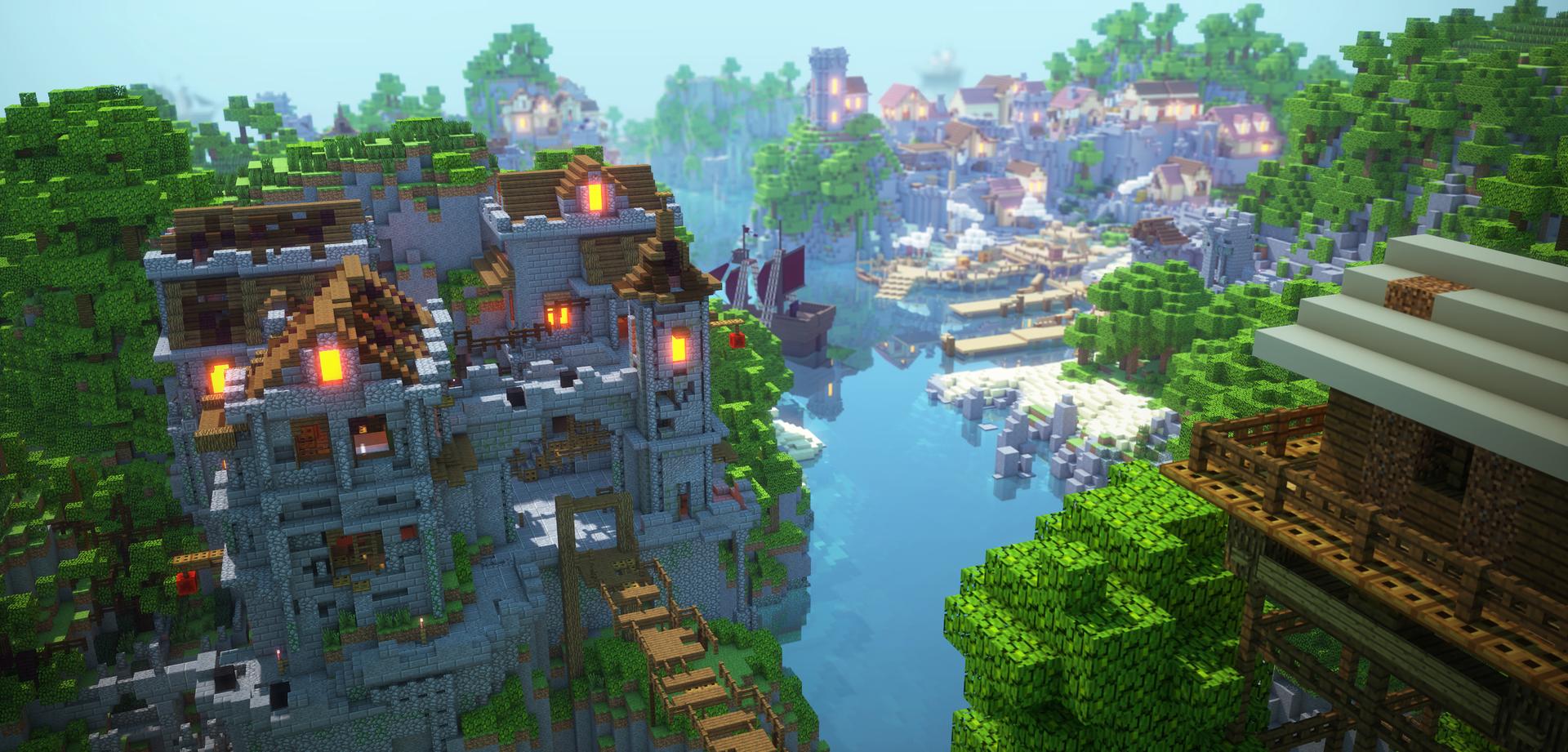 Minecraft Pirate Ships Castle Render