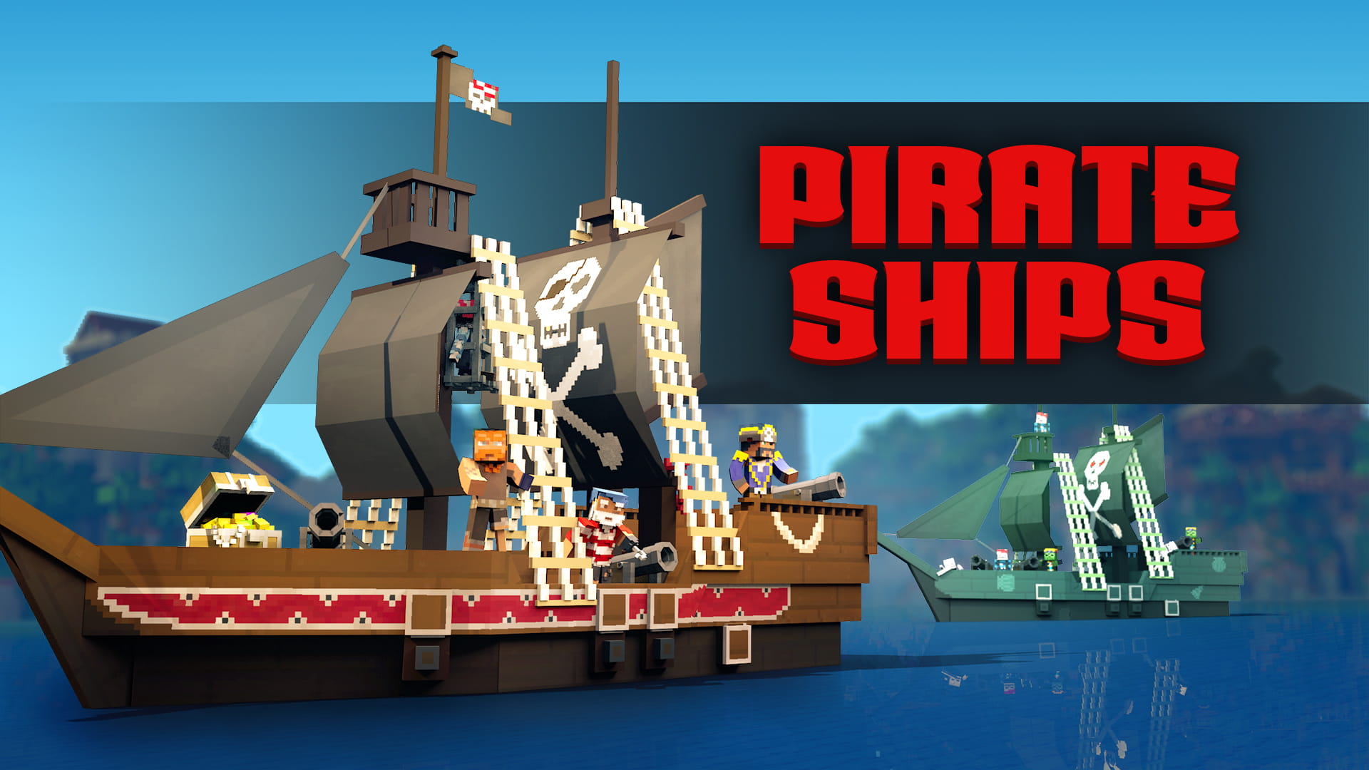 Team ship. Майнкрафт трейлер море. Minecraft Pirate marketplace.