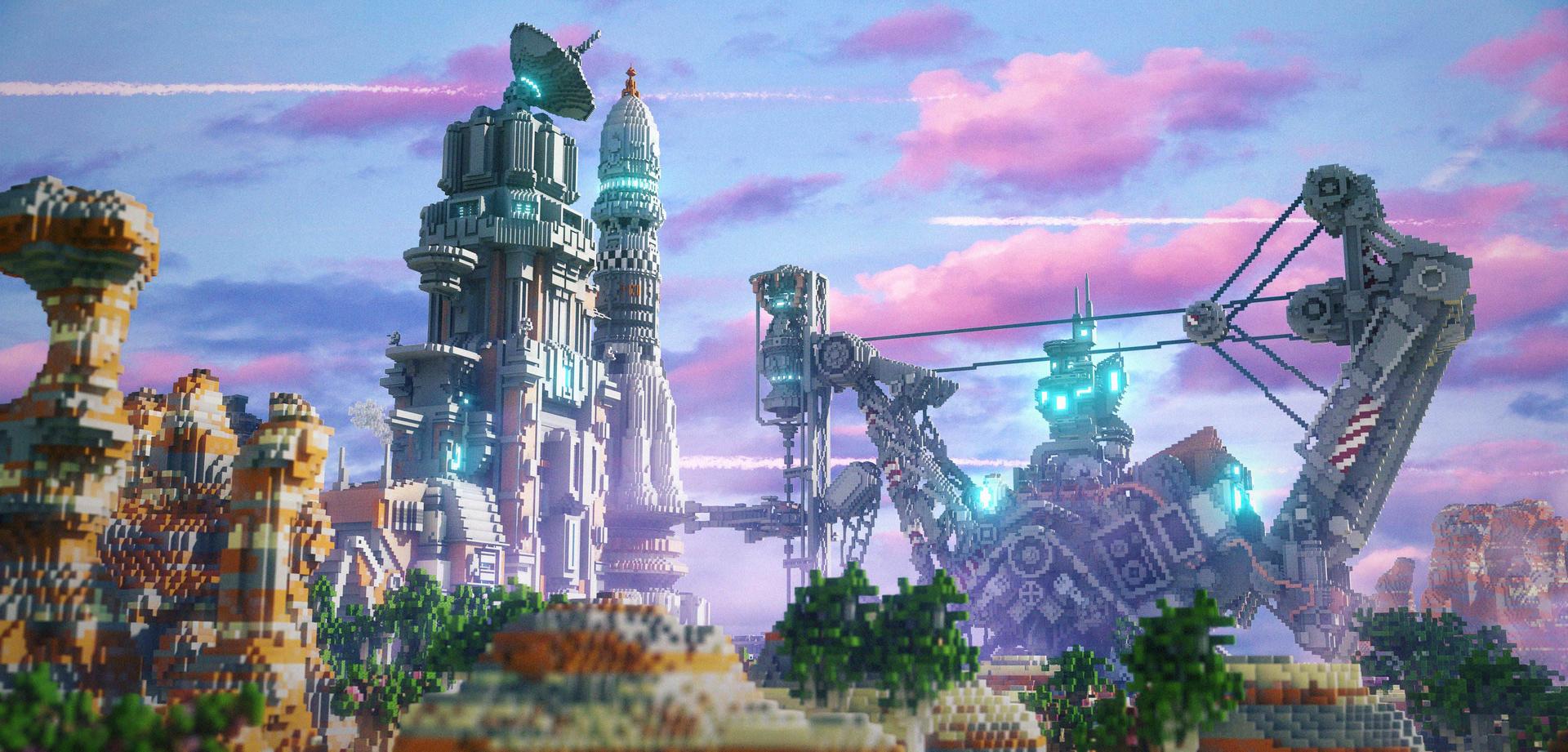 Minecraft Solitary Launch Base Front