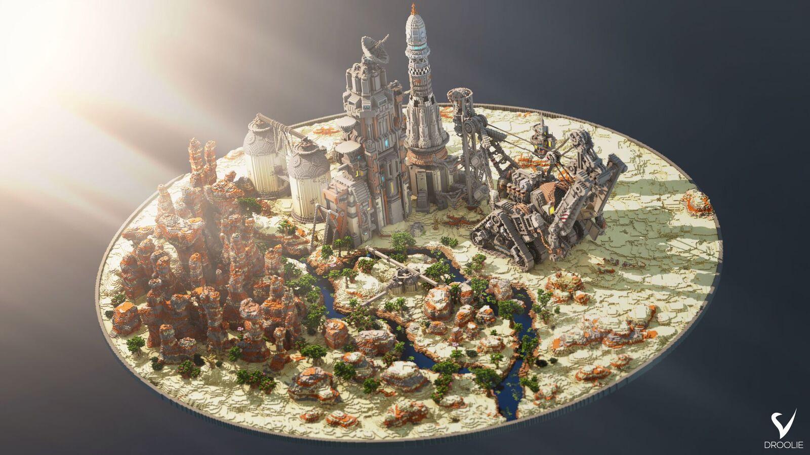 Minecraft Solitary Launch Base Overview